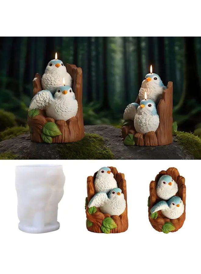 Bird Stump Silicone Mold For Resin Plaster Concrete DIY Crafts Decor - Image 1